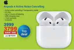 Incredible Connection Airpods 4 Active Noise Cancelling offer