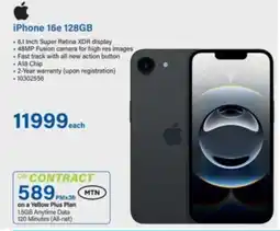 Incredible Connection iPhone 16e 128GB offer