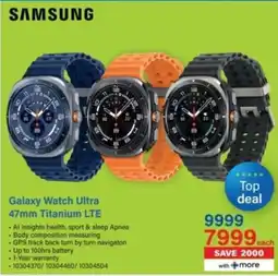 Incredible Connection Samsung Galaxy Watch Ultra 47mm Titanium LTE offer