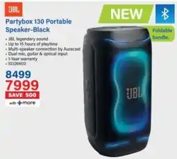 Incredible Connection JBL Partybox 130 Portable Speaker-Black offer