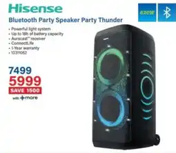 Incredible Connection Hisense Bluetooth Party Speaker Party Thunder offer