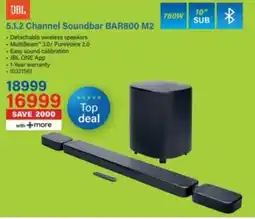 Incredible Connection JBL 5.1.2 Channel Soundbar BAR800 M2 offer