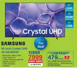 Incredible Connection SAMSUNG 65-inch Crystal UHD offer
