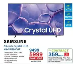 Incredible Connection SAMSUNG 55-inch Crystal UHD offer