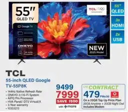 Incredible Connection TCL 55-inch QLED Google TV-55P8K offer