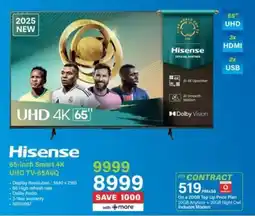 Incredible Connection Hisense 65-inch Smart 4K UHD TV-65A6Q offer