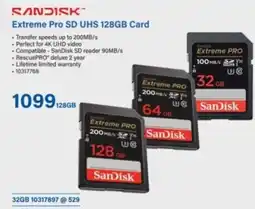 Incredible Connection SanDisk Extreme Pro SD UHS 128GB Card offer