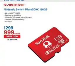 Incredible Connection SanDisk Nintendo Switch MicroSDXC 128GB offer