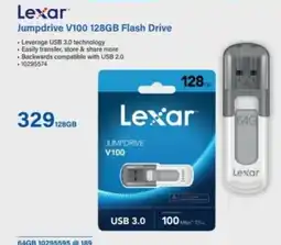Incredible Connection Lexar Jumpdrive V100 128GB Flash Drive offer