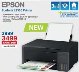 Incredible Connection EPSON EcoTank L3350 Printer offer