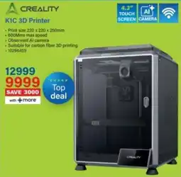 Incredible Connection CREALITY K1C 3D Printer offer
