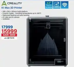 Incredible Connection CREALITY K1 Max 3D Printer offer