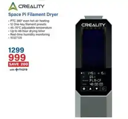 Incredible Connection CREALITY Space Pi Filament Dryer offer