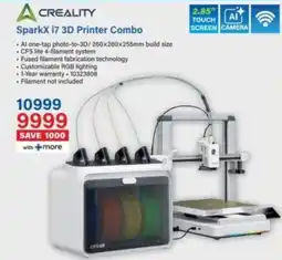 Incredible Connection CREALITY SparkX i7 3D Printer Combo offer