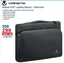 Incredible Connection Volkano Deluxe 15.6" Laptop Sleeve - Charcoal offer