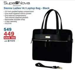 Incredible Connection Supanova Sienna Ladies 14.1 Laptop Bag - Black offer