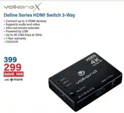 Incredible Connection VolkanoX Define Series HDMI Switch 3-Way offer