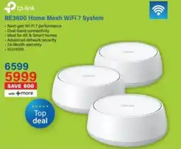 Incredible Connection tp-link BE3600 Home Mesh WiFi 7 System offer
