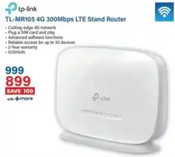 Incredible Connection tp-link TL-MR105 4G 300Mbps LTE Stand Router offer