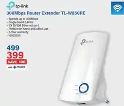 Incredible Connection tp-link 300Mbps Router Extender TL-W850RE offer