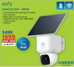 Incredible Connection Cufy SoloCam E30 - White offer