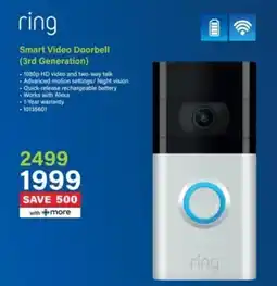 Incredible Connection Ring Smart Video Doorbell (3rd Generation) offer