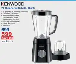 Incredible Connection KENWOOD 2L Blender with Mill - Black offer