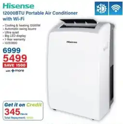 Incredible Connection Hisense 12000BTU Portable Air Conditioner with Wi-Fi offer