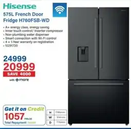 Incredible Connection Hisense 575L French Door Fridge H760FSB-WD offer