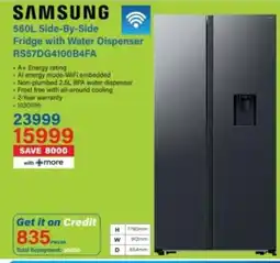 Incredible Connection SAMSUNG 560L Side-By-Side Fridge with Water Dispenser offer