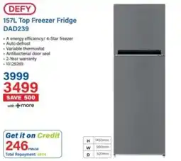 Incredible Connection DEFY 157L Top Freezer Fridge DAD239 offer