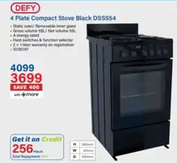 Incredible Connection DEFY 4 Plate Compact Stove Black offer