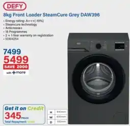 Incredible Connection DEFY 8kg Front Loader SteamCure Grey DAW396 offer