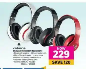 MTN Volkano Impulse Bluetooth Headphones offer