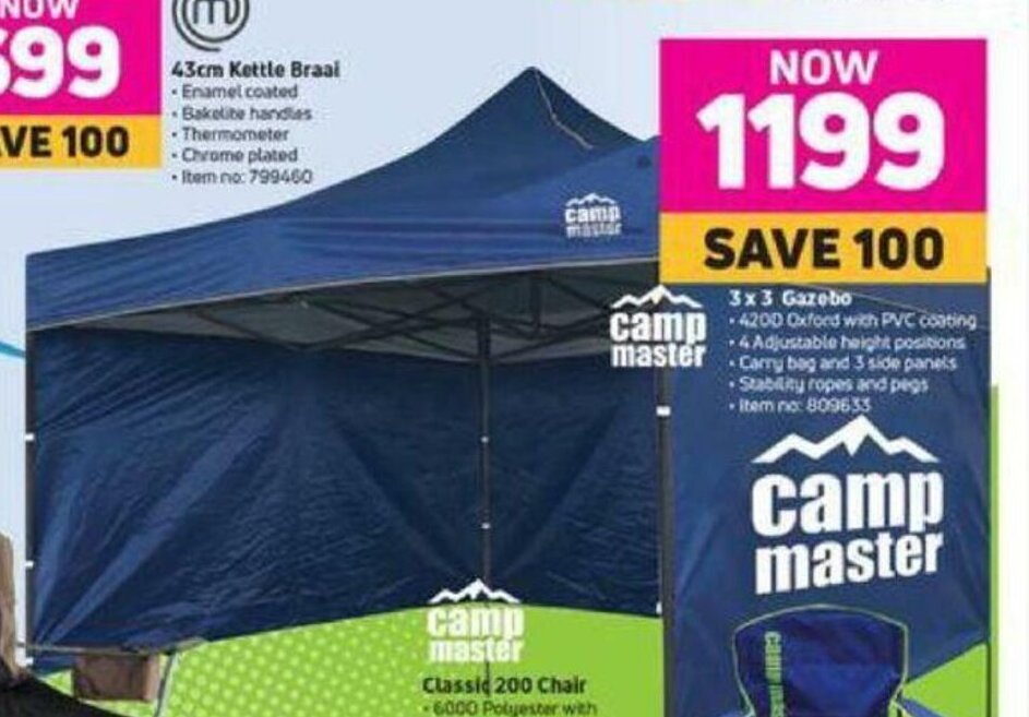 Camp Master 3 x 3 Gazebo offer at MTN