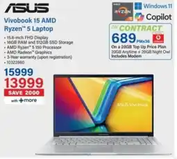 Incredible Connection Asus Vivobook 15 AMD Ryzen 5 Laptop offer