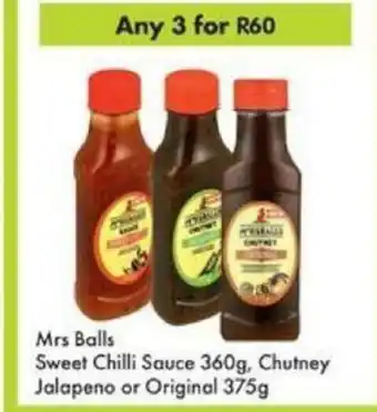 Mrs Balls Chilli Sauce 360g , Chutney Jalapeno or Original 375g