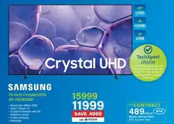 Incredible Connection Samsung 75-inch Crystal UHD 4K TV offer