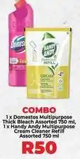 Food Lover's Market Domestos - multipurpose thick bleach & handy andy cream cleaner refill offer