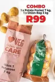 Food Lover's Market Combo 1 x potato pocket 7 kg, 1 x onion bag 3 kg offer
