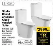 Builders Warehouse Lusso Studio Round Or Square Close-Coupled Suite Dual Eco Flushing Mechanism 850011577/850011631-EA offer
