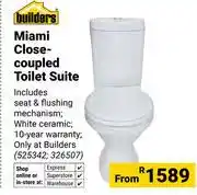 Builders Warehouse Builders Miami Close-Coupled Toilet Suite Incl Seat & Flushing Mechanism (Priced From)525342, 326507 offer