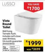 Builders Warehouse Lusso Vista Round Toilet (Wall-Hung, Tornado Flush) 850023855 offer
