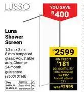 Builders Warehouse Lusso Luna Shower Screen 1.2m x 2m 850010168 offer