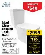 Builders Warehouse Solo Maui Close-Coupled Toilet Suite (Dual Flush) 850012590 offer