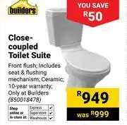 Builders Warehouse Builders Close-Coupled Toilet Suite Incl Seat & Flushing Mechanism (Front Flush) 850018478 offer
