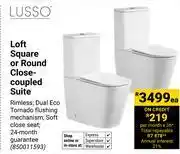 Builders Warehouse Lusso Square Or Round Close-Coupled Suite Dual Eco Flushing Mechanism 850011593-Each offer