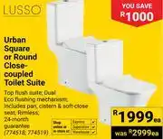 Builders Warehouse Lusso Urban Square Or Round Close-Coupled Toilet Suite Dual Eco Flushing Mechanism) 774518/19-Each offer