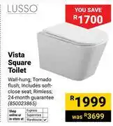 Builders Warehouse Lusso Vista Square Toilet (Wall-Hung, Tornado Flush) 850023865 offer