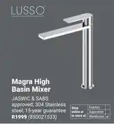 Builders Warehouse Lusso Magra High Basin Mixer (304 Stainless Steel) 850021533 offer